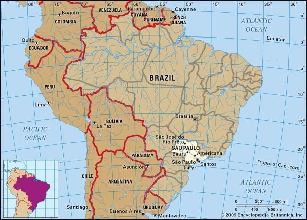 São Paulo geograafiline kaart