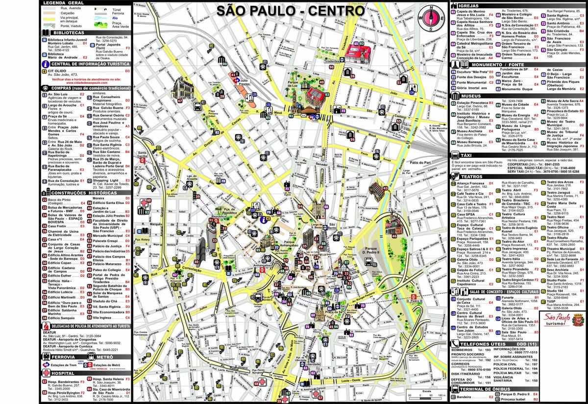 São Paulo linna kaart