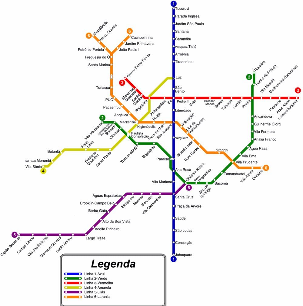 Sao Paulo metroo kaart pdf