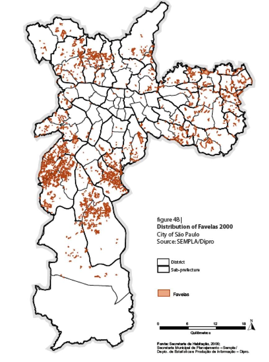 kaart Sao Paulo slummid