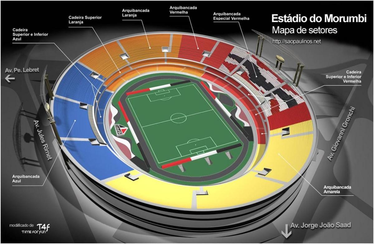 São Paulo staadion kaart