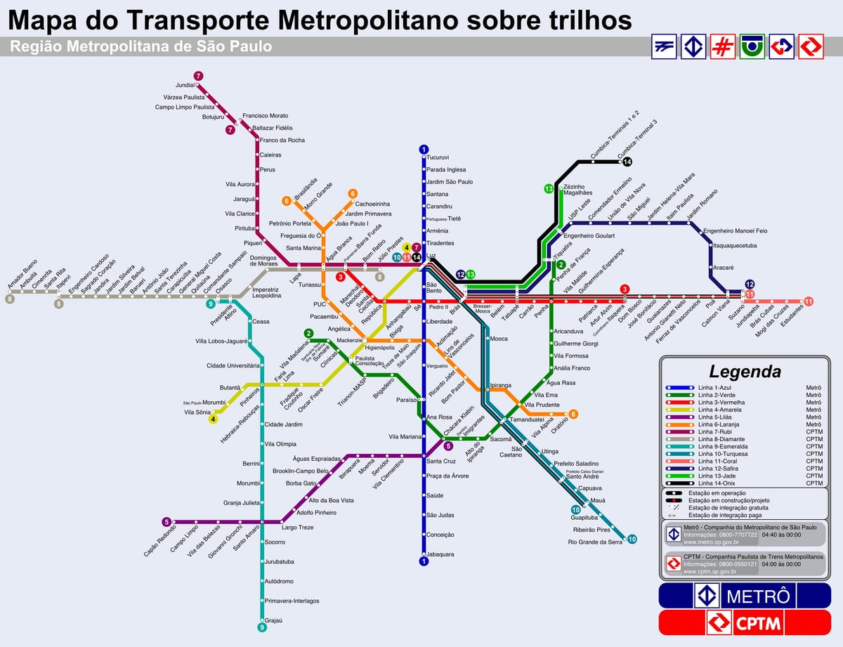 São Paulo trammi kaart