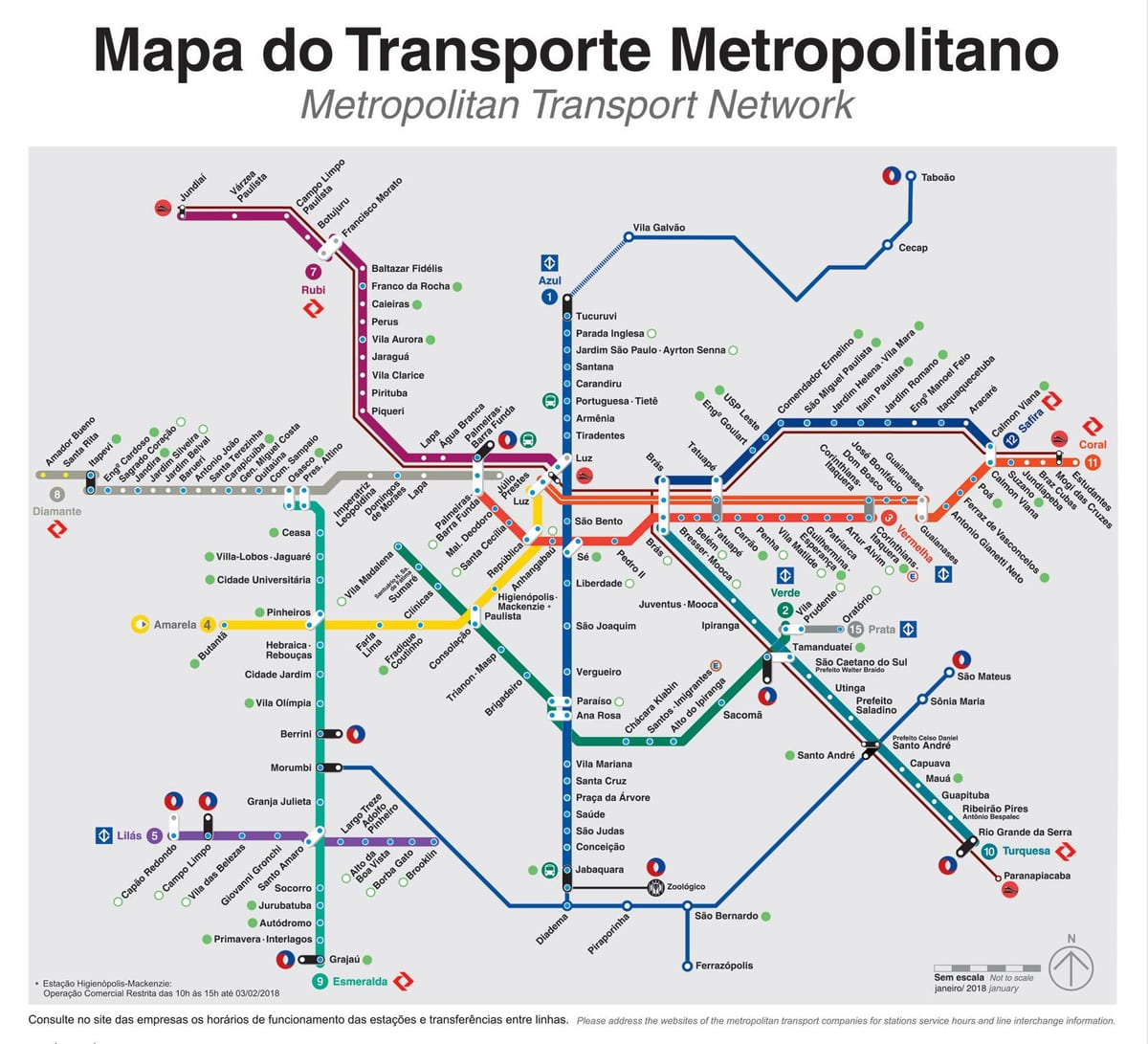 São Paulo transpordi kaart